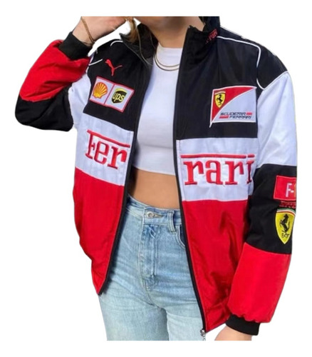 Chaqueta Vintage De Carreras De Moto Ferrari A Fall