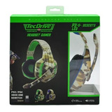 Headset Gamer Camuflado Militar/bege/azul - Px-1-recruta