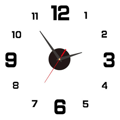 Reloj De Pared Grande 3d Acrílico Decorativo Para Sala Negro