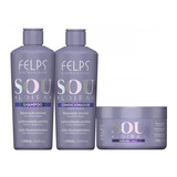 Felps Xblond Kit Sou Loira 3 Produtos Shampoo Cond Máscara