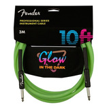 Cabo Para Instrumento Fender Pro Glow In The Dark 3.0m Green