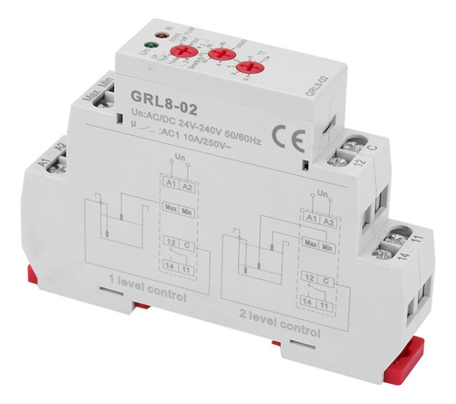 Relé De Control De Nivel De Líquido Grl8-02 10a 24v-240v Ye