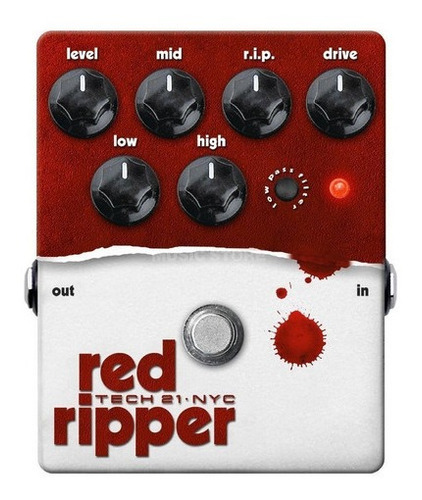 Pedal  Distorsion Fuzz Para  Bajotech 21 Red Ripper Analog