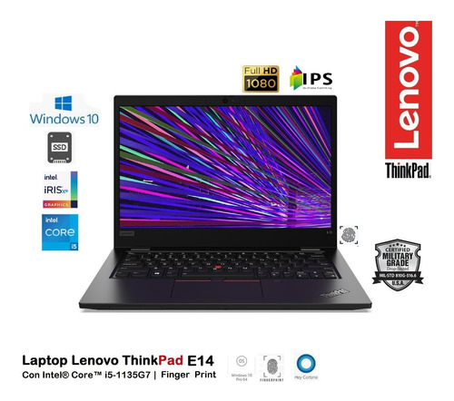Lenovo Thinkpad E14  Core I7-1165g7 16gb 256gb+1tb 14fhd W10