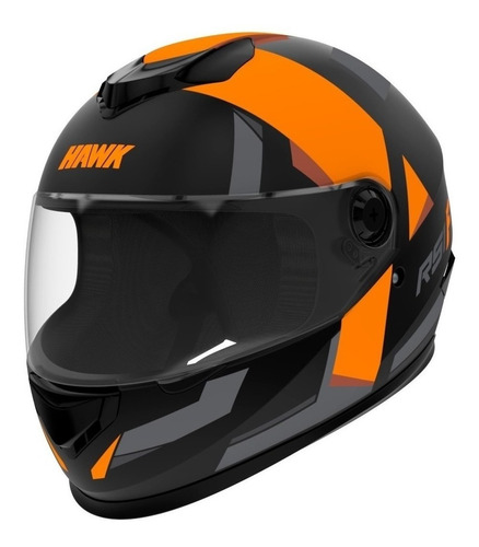 Casco Para Moto Hawk Rs1 F Negro Y Naranja Spot