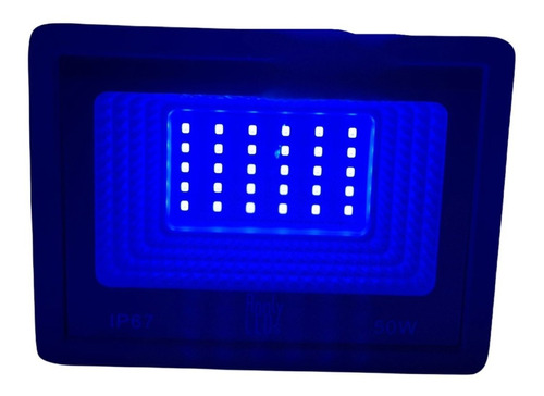 Refletor Holofote Luminária Led 50w Cor Azul Bivolt Smd
