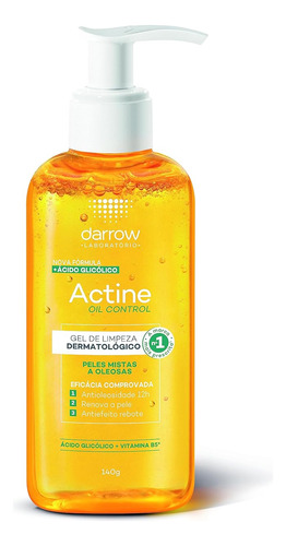 Darrow Actine Oil Control Gel De Limpeza 140g