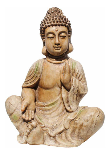 Estatua Decorativa Buda Hindu Tibetano Em Resina 34cm