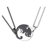 Collar Parejas Con Colgante De Gato Yin Y Yang Amor Regalo