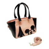 Bolsa Mickey Mouse Para Dama Bolso Juvenil Charol Color Nude