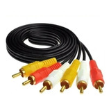 Cable 3x3 Rca Video Y Audio Estéreo Auxiliar Macho 5 Metros
