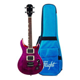 Ukulele Eléctrico Tenor Flight Vanguard Prs Púrpura C/ Funda Color Violeta