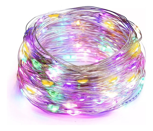 Tira Led Cable Hilo Alambre Luz Multicolor A Pila 5 Metros