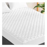 Cubre Colchón Impermeable Para Cama 2 Plaza Unicolor Blanco