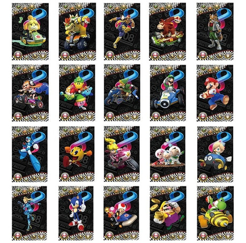 20 Tarjetas Amiibo Mario Kart 8. Colección Completa + Regalo