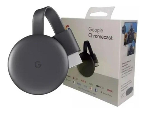 Google Chromecast 3ª Geração Full Hd Carvão - Envio Rápido 