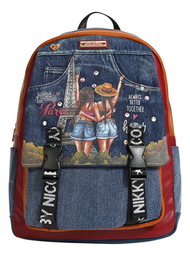 Mochila Grande De Mezclilla Con Solapa The Happy Together Fw23 Nikky By Nicole Lee