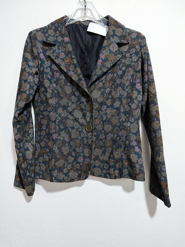 Blazer De Corderoy Floreado Impecable