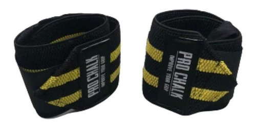 Munhequeira Elastica Wrist Wrap Cross Lpo - Pro Chalk Cor Preto/amarelo