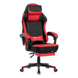 Silla Gamer De Oficina Vennon Roja Con Reposapies