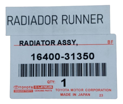 Radiador Agua Toyota 4runner 03-09 Foto 5