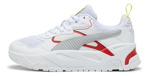 Tenis Puma Motorsport Ferrari Trinity Blanco Y Rojo Junior