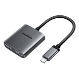 Mkighub Adaptador Usb C A Hdmi Dual 4k 60hz, Tipo C (thunde