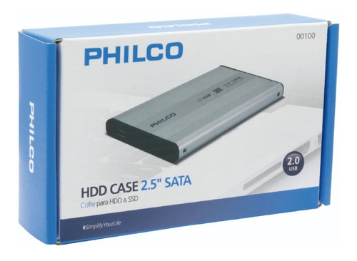 Cofre Para Disco Duro 2.5 Sata-ssd Usb 2.0 Plateado/madidino