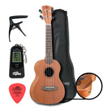 Ukulele Concert Profissional + Bag + Afinador + Capotraste