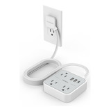 Enchufe Inteligente Marca Tessan/3 Tomas/3 Usb/blanco/15 Ft.