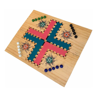 Juego De Mesa No Te Enojes Para 4 Personas De Madera Canicas | Envío gratis