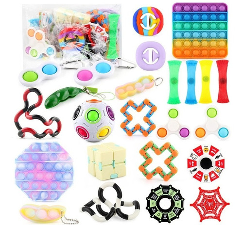 Combo Fidget Toys Souvenir Pack Antiestrés X4 Juguetes 