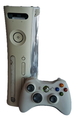 Xbox 360 Fat Branco Com 4 Jogos Originais 1 Controle Cabos 