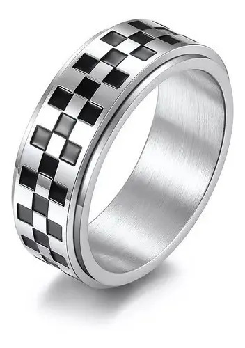 Nuevo Anillo Ajedrez Cuadros Ansiedad Unisex Ac Tablero A218