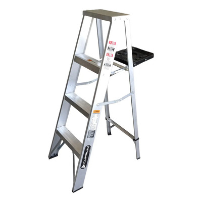 Escalera Tijera Aluminio Cuprum 608-04n (3peldaños) Color Gris claro | Meses sin interés