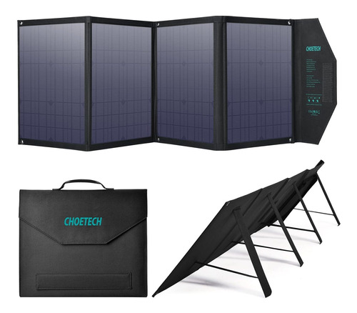 Choetech Panel Solar Portátil, 80 W Cargador Solar Con Salid