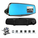 Espejo Carro Retrovisor Dvr Cámara D Reversa 4.3 PuLG 1080hd