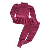 Roupa Frio Infantil Conjunto Calça E Blusa Babado Na Barra