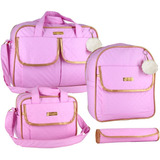 Kit Bolsa Maternidade Com Mochila Menina/menino Cor Rosa-claro