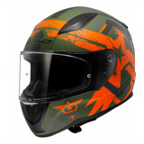 Casco Para Moto Ls2 Rapid 2 Thunder Birds Naranja/ Verde