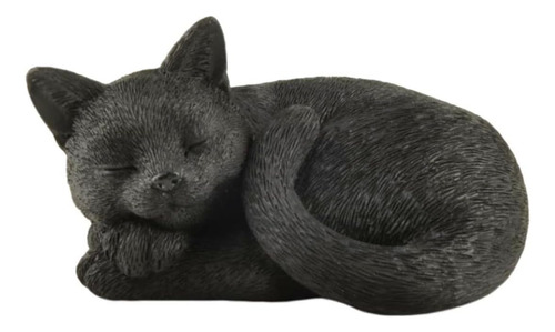 4.5 Pulgadas Durmiendo Negro Gato Acurrucado Pintado Ma...