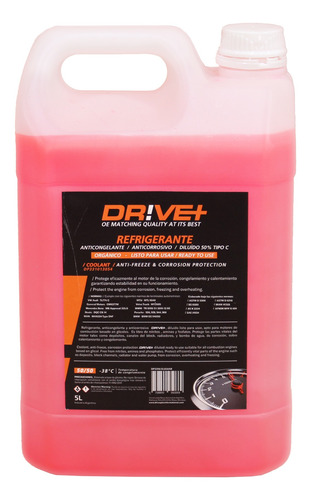 Líquido Refrigerante Orgánico Rojo 5lt Peu Cit Ren Drive+