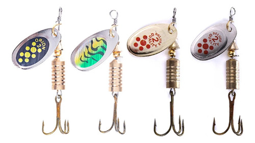 Kit 4 Señuelos Spinner Truchas Salmones #2 Jainelfishing 