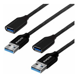 Evistr Usb 3.0 Extension Cable 2pack A-male To A-female Usb 