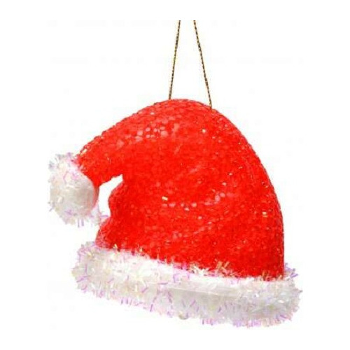 Gorrito Navideño Papa Noel Luz Colgante Arbolito Brillitos