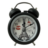 Reloj Despertador Clásico Redondo C/diseño Negro Irm-06359