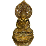 Antigua Figura Metal Dorado Oriental Buda Original