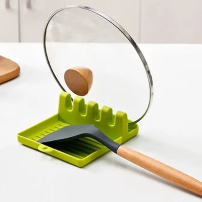 Soporte Para Cucharas Y Espátulas De Cocina Antideslizante Verde Lima