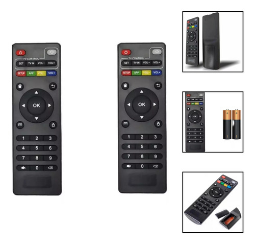 Kit 2 Controle Remoto Tv Box 4k Universal Com Pilha Envio Im