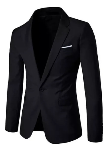 Blazer Para Hombre Ligero Informal Liso Con Un Botón, Abrigo